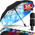 TUMELLA Strongest Windproof Travel Umbrella, Small Strong but Light Portable by Tumella