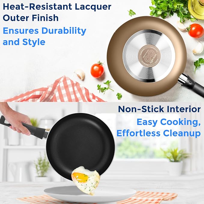 SereneLife 6-Piece Pots and Pans Set – Nonstick Cookware, Heat-Resistant - Image 4