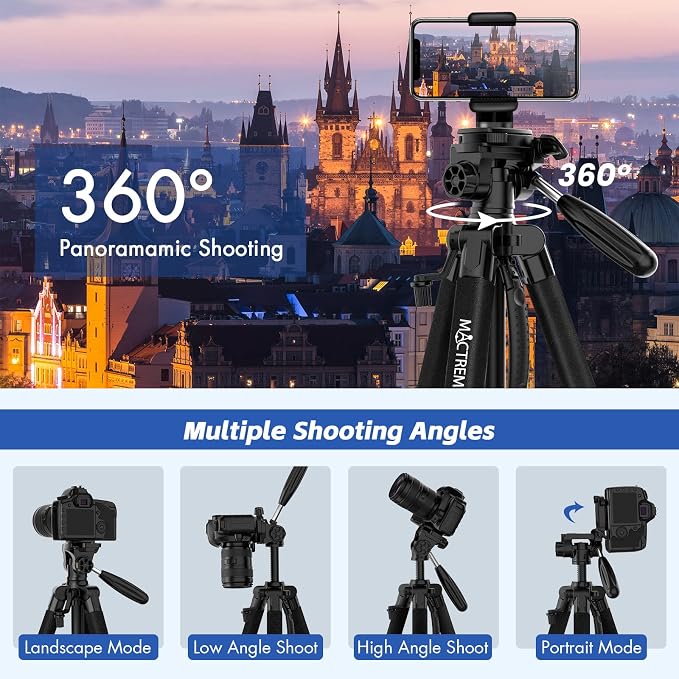 MACTREM 75 Inch Camera Tripod for Sony Canon Nikon, Lightweight Travel Video - Image 6