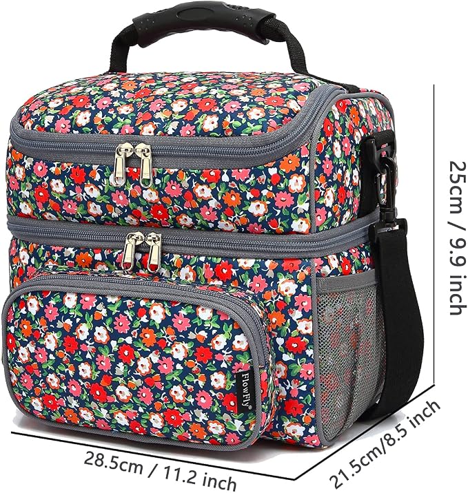 FlowFly Double Layer Cooler Insulated Lunch Bag Adult Lunch Box Large Tote Bag - Image 4