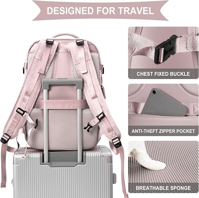 coowoz Large Travel Backpack For Women Men, Carry On Backpack Flight Approved - Image 6