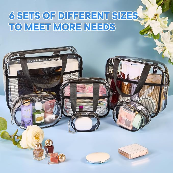 XEWEA Clear Travel Toiletry Bags & Small Electronic Accessories Organizer Case - Image 7