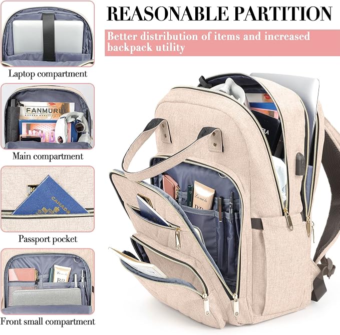Laptop Backpack for Women, High School Bookbag for Girls - Image 2