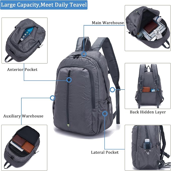 YZAOLL 25L Lightweight Packable Hiking Backpack Waterproof Hiking Daypack - Image 5
