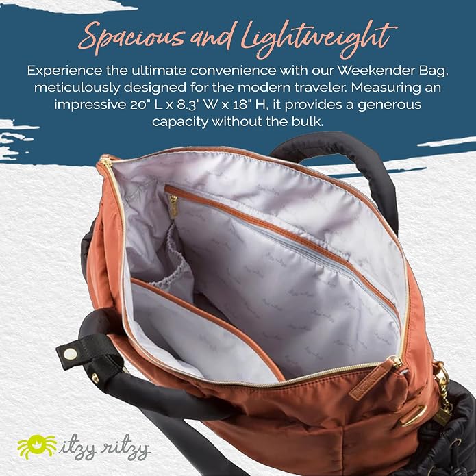 Itzy Ritzy Dream Weekender Travel Bag – Lightweight Overnight Bag - Image 3