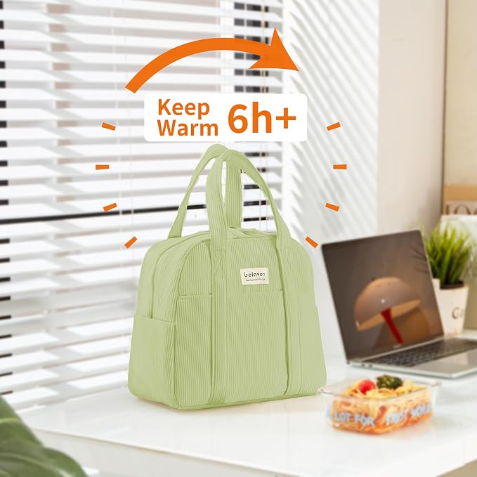 Insulated Lunch Bag for Women, 6-Hour Cold Retention Cooler Tote - Image 2