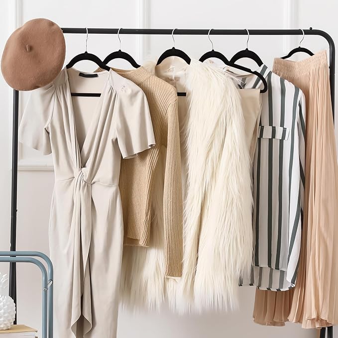 Premium Black Velvet Hangers 30 Pack – Space Saving Felt Hanger, Non Slip - Image 8