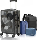 20 inch Carry On Luggage Expandable Top Opening/Clamshell Opening, TSA Approved by Lanuitjoy