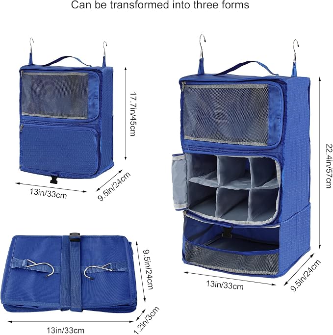 TABITORA Travel Portable Hanging Shelves Closet Organizer Packing Luggage - Image 4