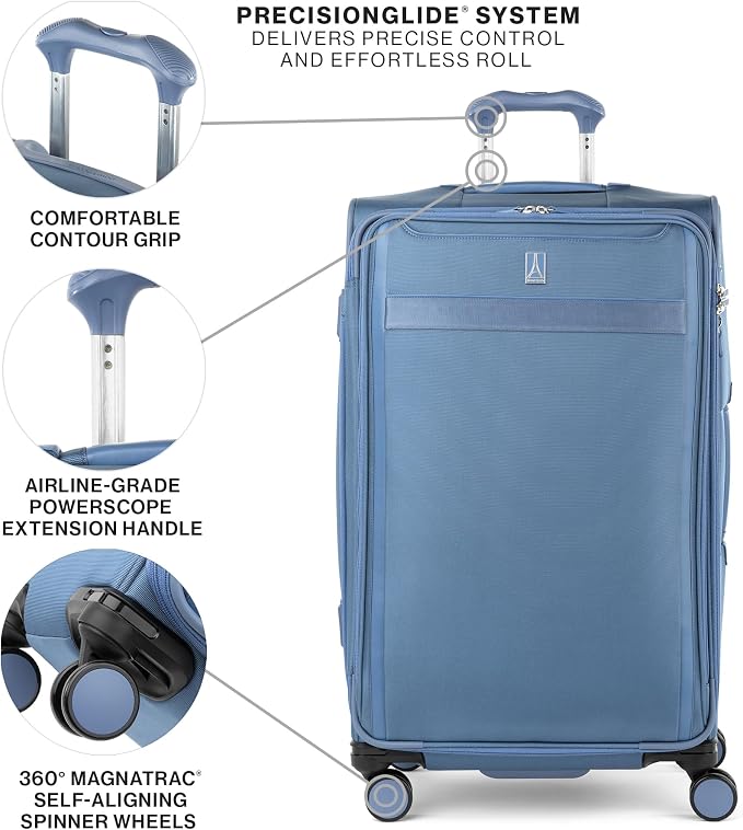 Travelpro VersaPack+ Lightweight Softside Expandable Checked Luggage, 8 Spinner - Image 5