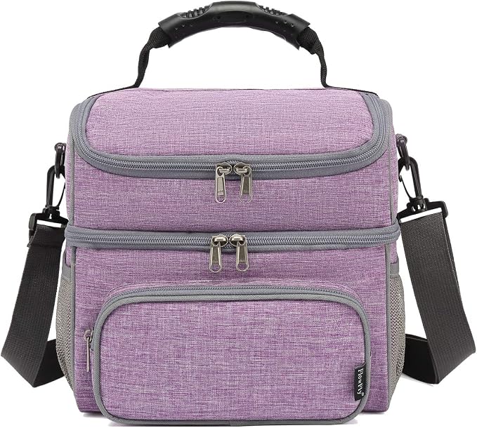 FlowFly Double Layer Cooler Insulated Lunch Bag Adult Lunch Box Large Tote Bag - Image 8