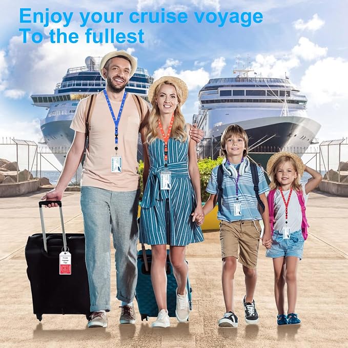 Cruise Ship Essentials, 8 Cruise Luggage Tag Holder, 4 Retractable Lanyards - Image 8