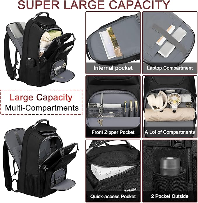Extra Large Laptop Backpack for Travel, College & Work, TSA Friendly Commuter - Image 3