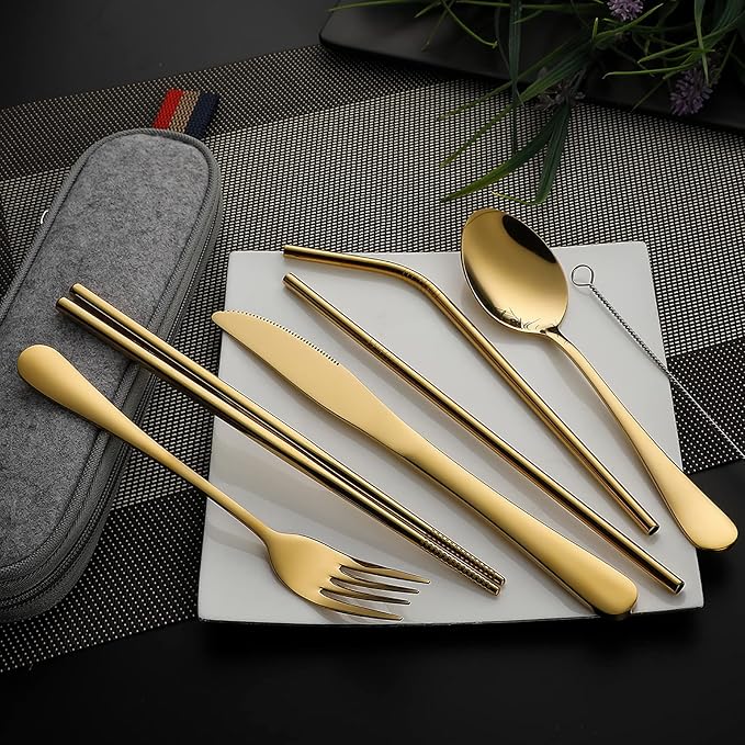 DEVICO Portable Utensils, Travel Camping Cutlery Set, 8-Piece including Knife - Image 6