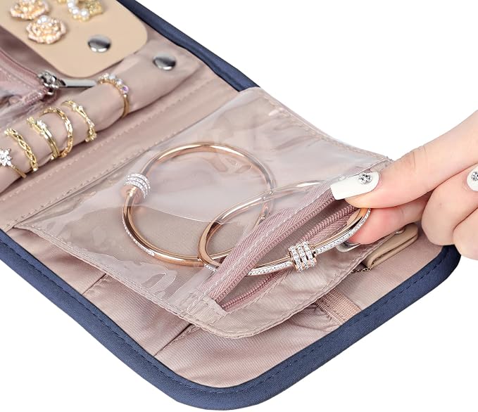 BELALIFE Travel Jewelry Case Organizer, Small Foldable Storage Roll - Image 5