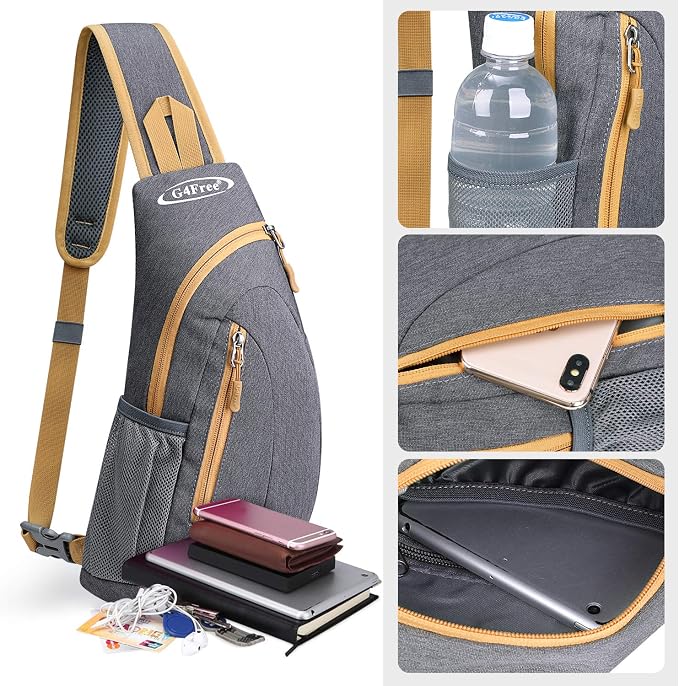 G4Free Sling Bag for Men Women, Small Crossbody Backpack Lightweight Chest - Image 4