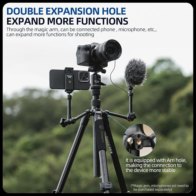 Fotopro 73" Camera Tripod, Aluminum Compact Travel Tripod and Monopod - Image 9
