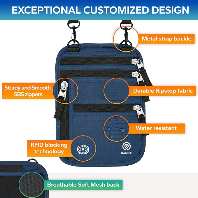 Neck Wallet – Travel Pouch and RFID Blocking Passport Holder - Image 3