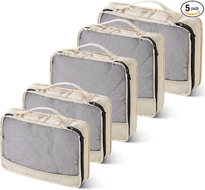 5 Pcs Packing Cubes for Suitcase Large Travel Cubes Carry on Luggage Organizer by Bulyoou