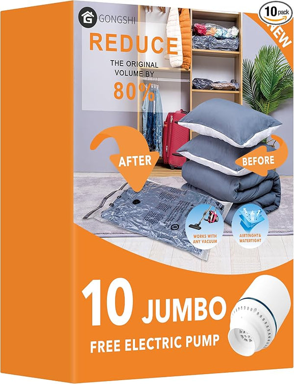 10 Jumbo Vacuum Storage Bags by GONGSHI