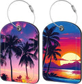 Palm Tree and Sunset Luggage Tag by iapodiad