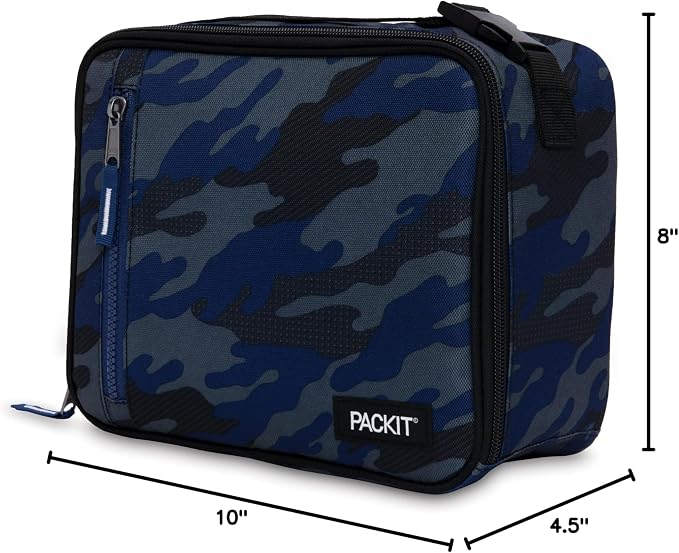 PackIt Freezable Classic Lunch Box, Sporty Camo Charcoal Navy, Built - Image 9