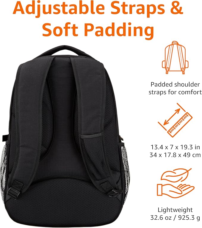 Amazon Basics Laptop Backpack Fits Up to 17-Inch Laptops - Image 4