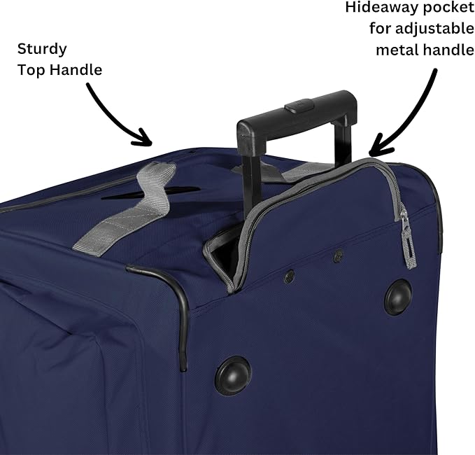 Olympia U.S.A. 29 inch Jumbo Size 8 Pockets Wheeled Rolling Duffel Bag Water - Image 5