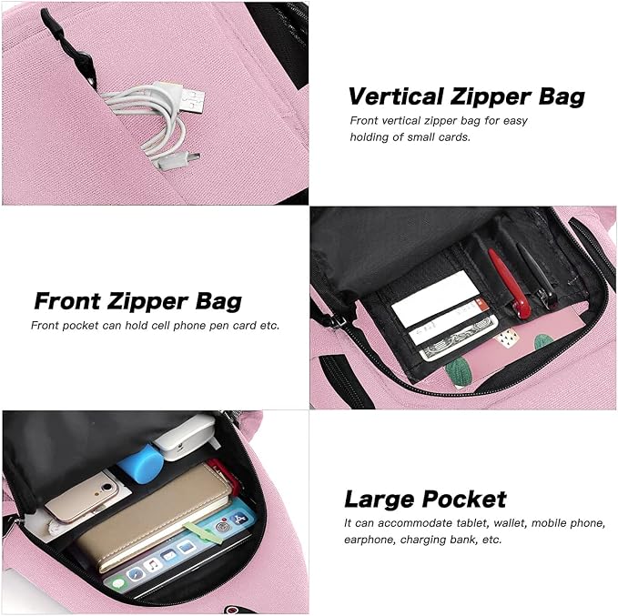 MOSISO Sling Backpack, Canvas Crossbody Hiking Daypack Bag - Image 4