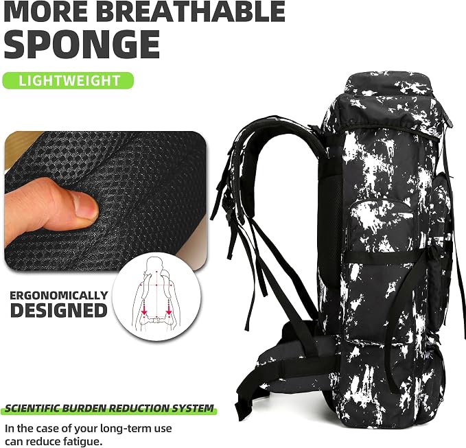 King'sGuard 70L Camping Hiking Backpack Tactical Backpack Military Molle - Image 2