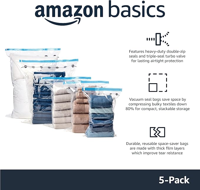 Amazon Basics Vacuum Compression Zipper Storage Bags - Image 2