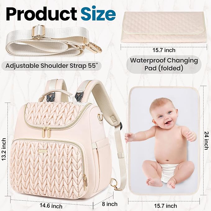 4 in 1 Convertible Diaper Bag Backpack, Waterproof Baby Diaper Bag - Image 2