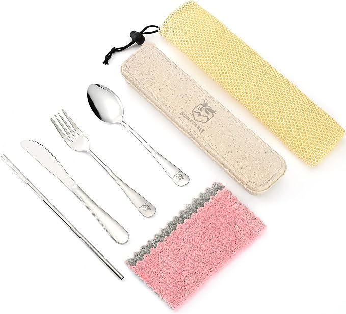 Boulder Bee | Travel Utensils Set | Reusable Camping Cutlery Set | Stainless - Image 7