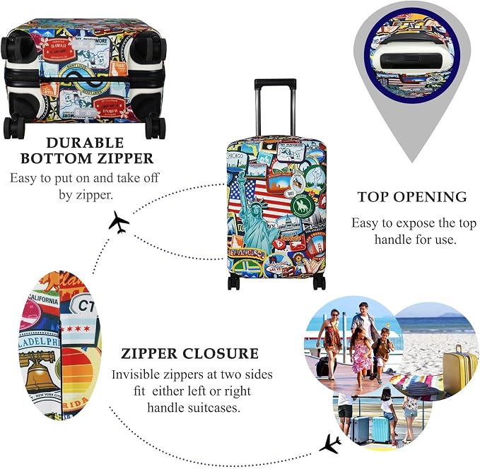 Explore Land Travel Luggage Cover Suitcase Protector Fits 18-22 Inch Case - Image 3