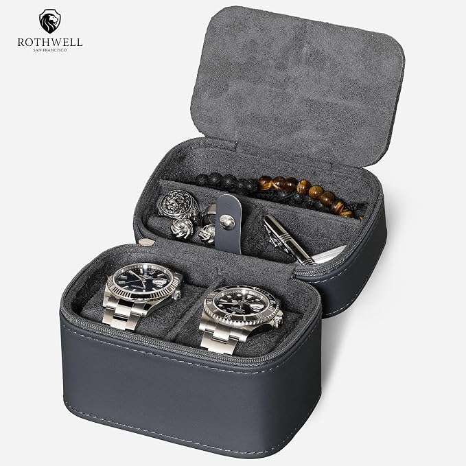 ROTHWELL 2 Watch Travel Case Storage Organizer - Image 5
