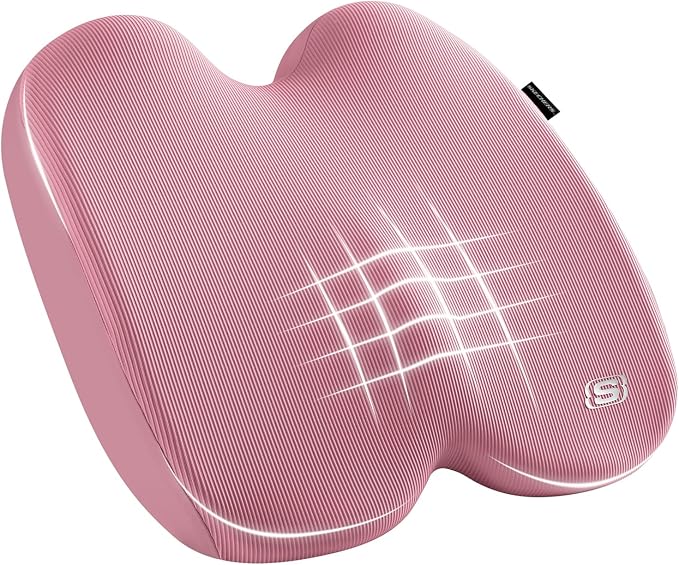 Skechers Memory Foam Seat Cushion, Ribbed Fabric Office Chair Cushion by Skechers