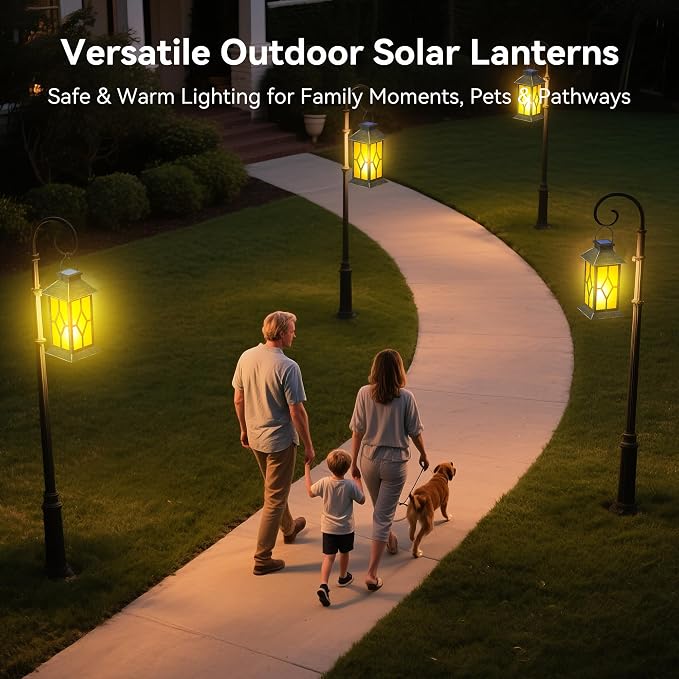 2Pack Patina 13" Metal & Glass Solar Lantern - Image 7