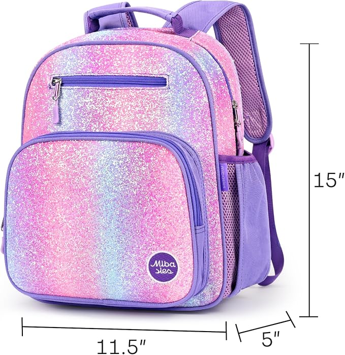 mibasies Girls Backpack 5-8: Glitter Kids Backpacks - Image 4