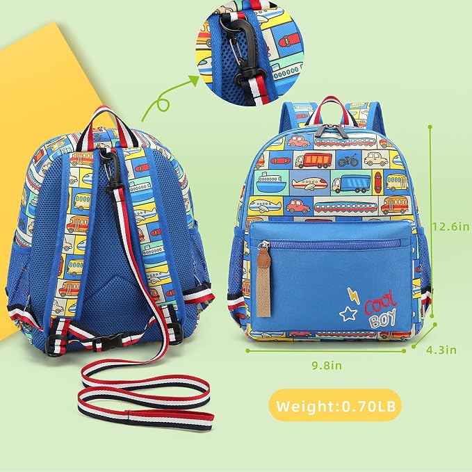 willikiva Cartoon Bus 12 Kindergarten Backpack - Image 2