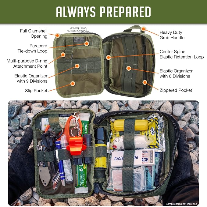 MAXPEDITION Beefy Pocket Organizer, MOLLE-Compatible, 1000D Nylon Tactical Pouch - Image 4