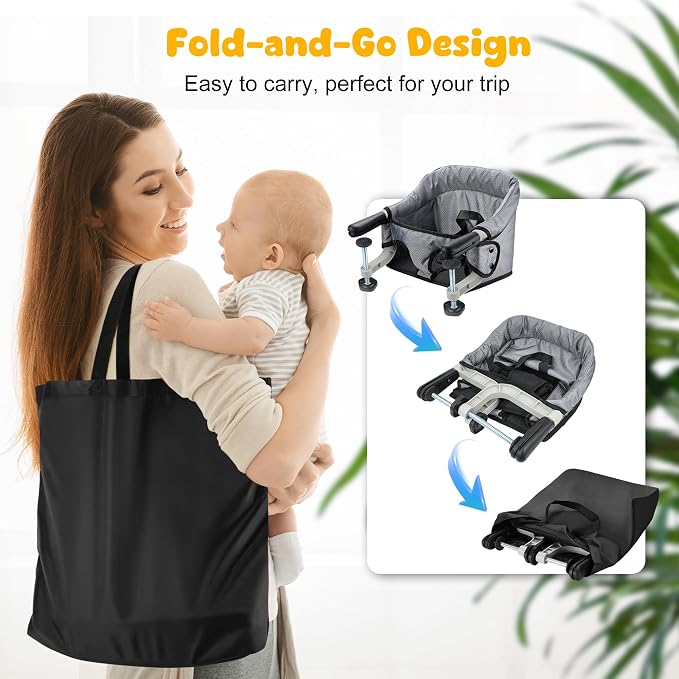 Hook On Chair, Portable Table High Chair, Folding Compact Baby Seat - Image 6