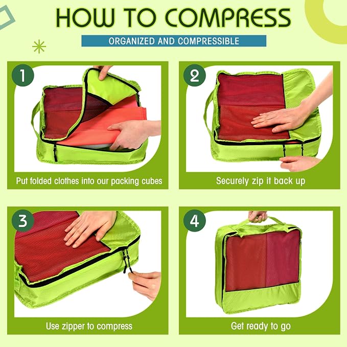 5 Pcs Packing Cubes for Suitcase Large Travel Cubes Carry on Luggage Organizer - Image 4