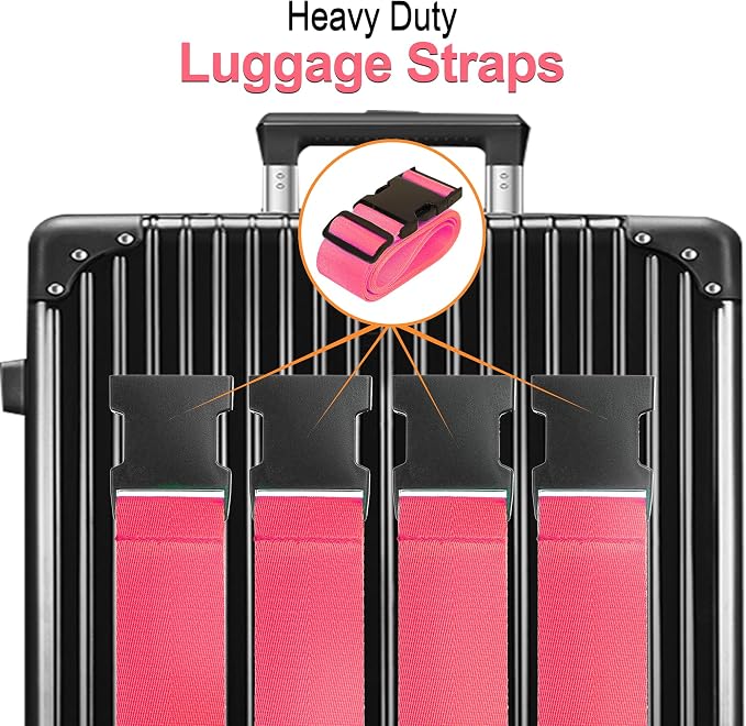 Luggage Straps for Suitcases TSA Approved Travel Belt 8 Pack by Chelmon - Image 3