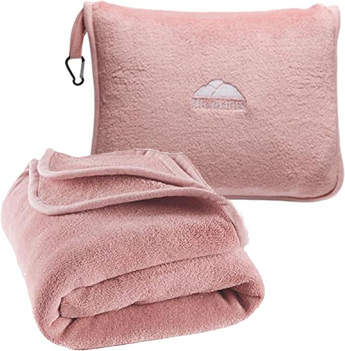 BlueHills Premium Soft Long Travel Blanket Pillow by BlueHills