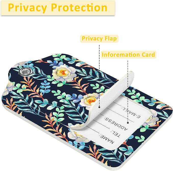 2 Pack Beautiful Floral Luggage Tags - Image 4