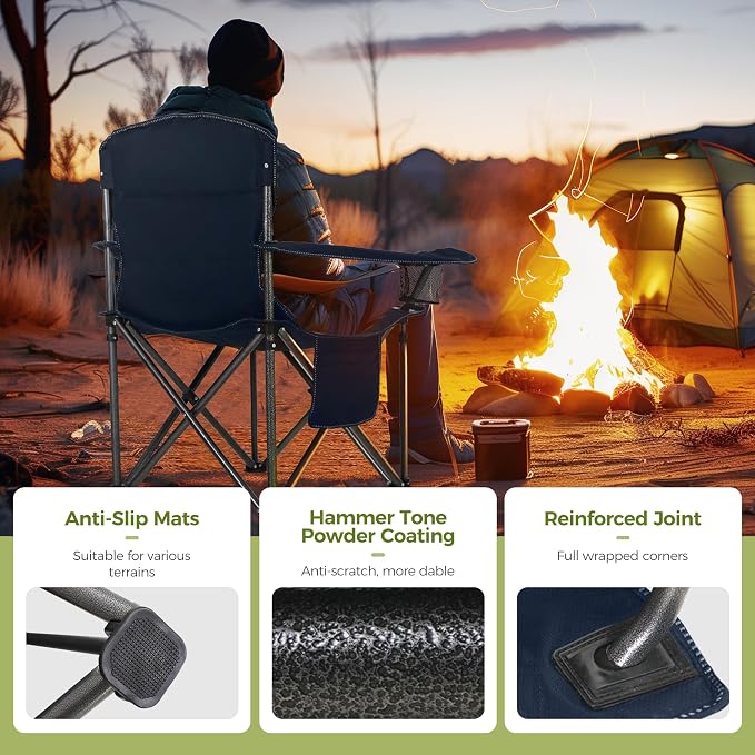 ALPHA CAMP Oversized Camping Chair Heavy Duty Lawn Chair - Image 8