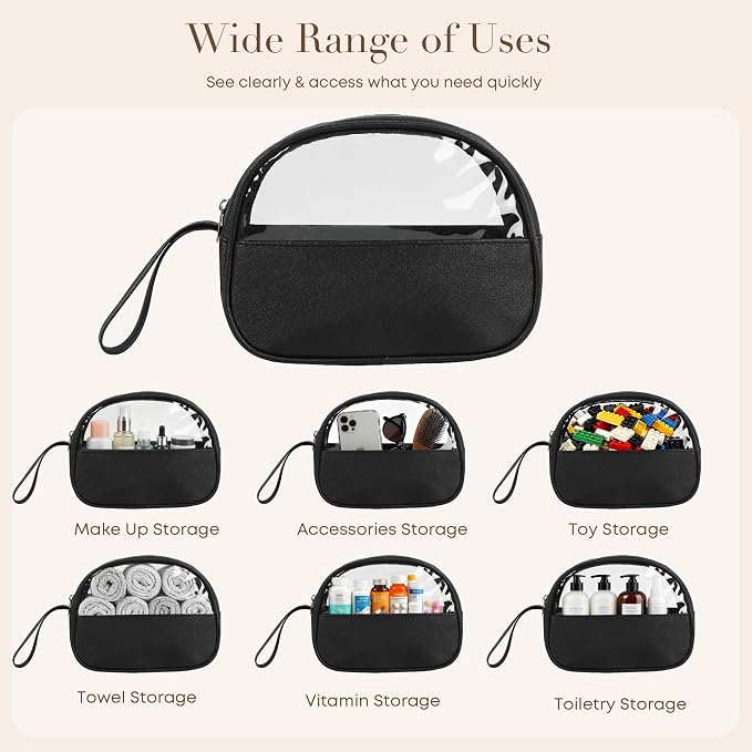 Clear Toiletry Bag, Travel Makeup Bag, Small Transparent Cosmetic Bag - Image 7