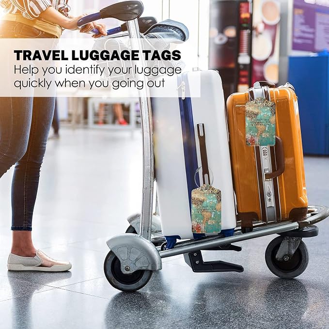 2 Pack Travel Luggage Tags for Suitcases Women Men Kids, Bag Tags for Leather - Image 5
