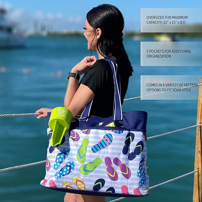 geckobrands Oversized Beach Tote – Large and Stylish Beach Bag - Image 4