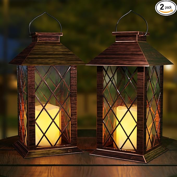 Outdoor Solar Lanterns, Waterproof Hanging Lantern by AFINETH